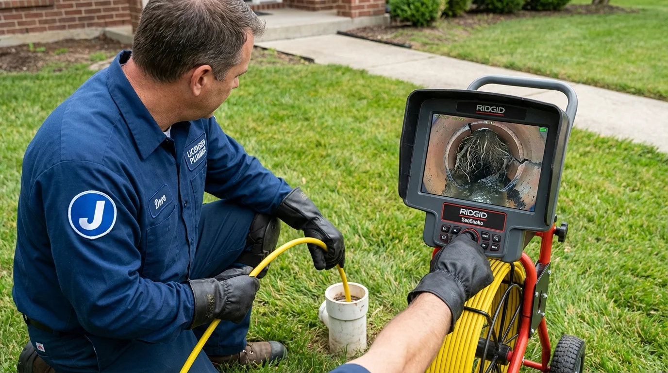 Sewer camera inspection being performed by Johns Plumbing LLC in Collins